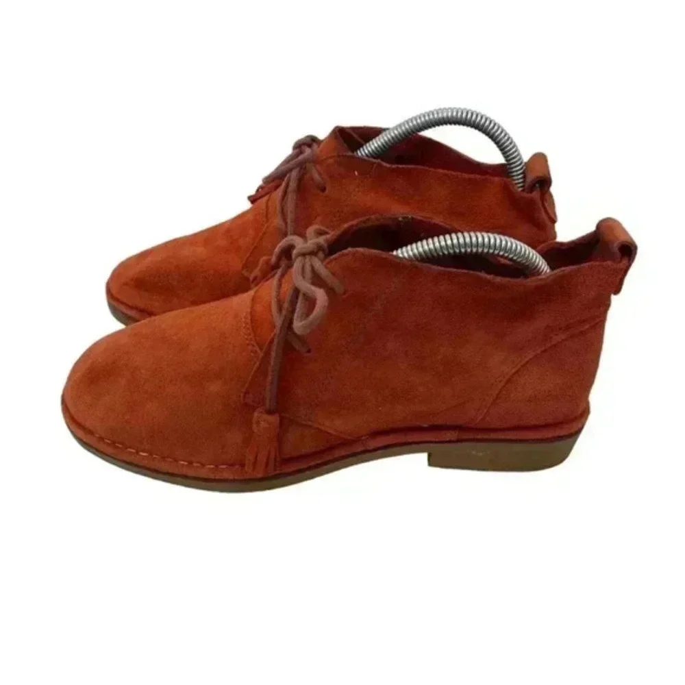 Hush Puppies Moyen Size 9 Men's Suede Orange Chukka Boots Ankle Booties Tassel